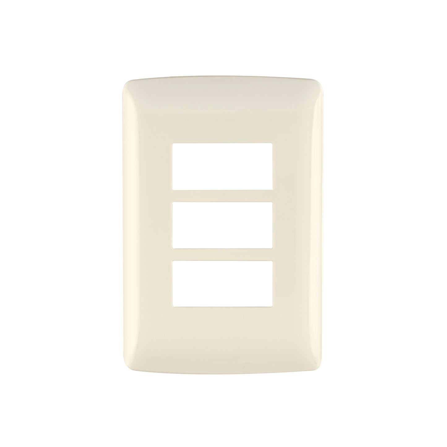 Placa 3 módulos de ABS, línea Italiana, color marfil | PPTR-I | 48090