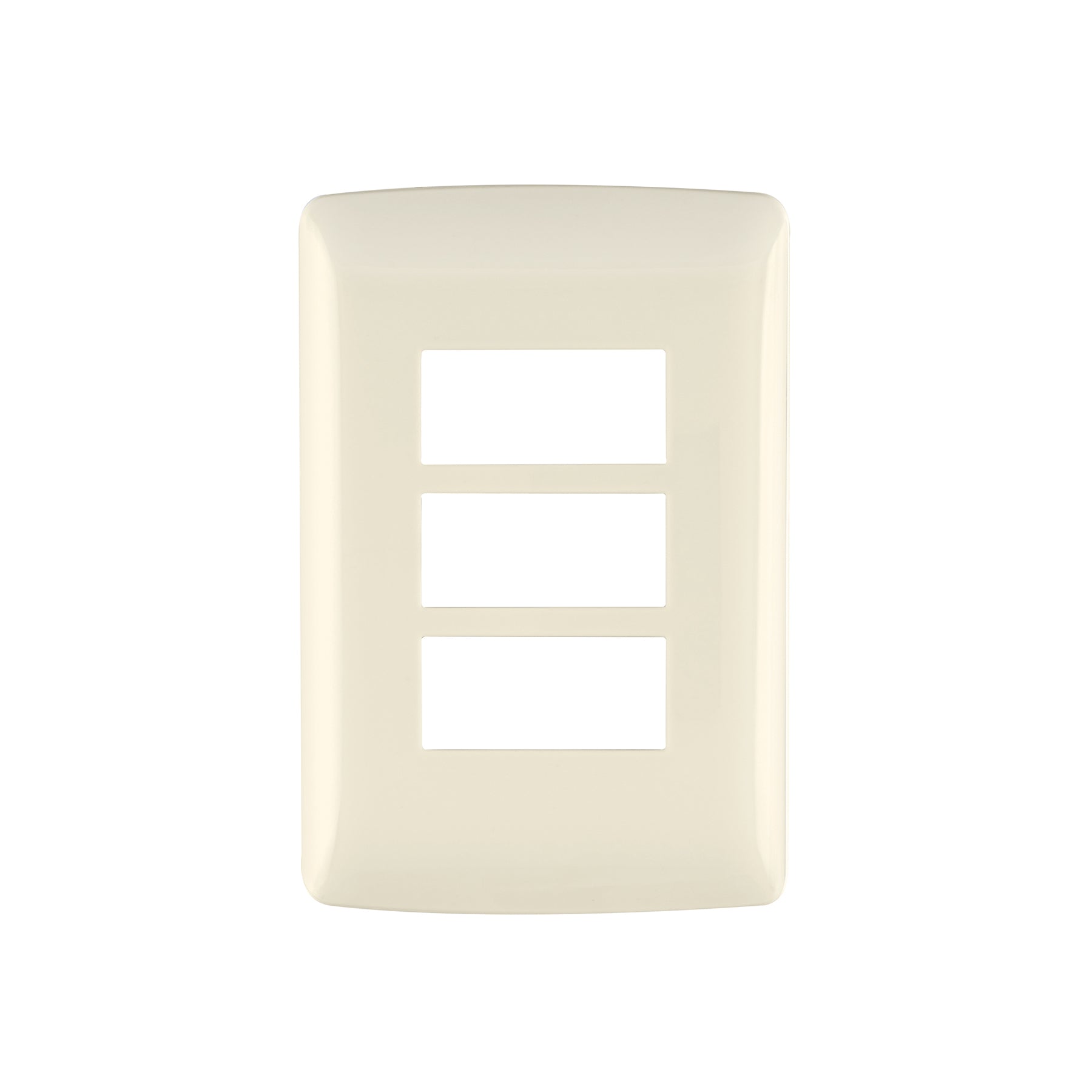 Placa 3 módulos de ABS, línea Italiana, color marfil | PPTR-I | 48090