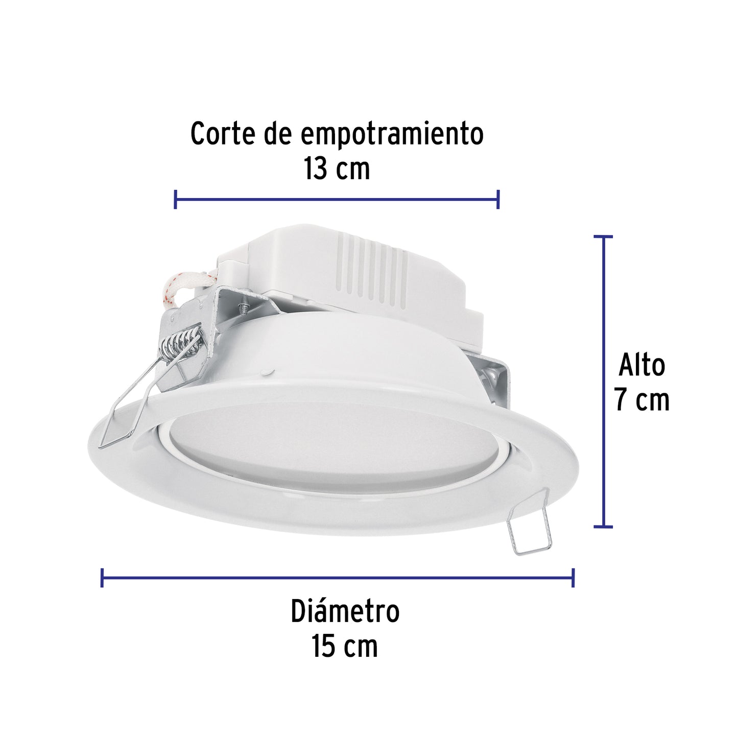 Luminario LED empotrable 6 W 3000 K, redondo, VOLTECK | EMP-101LC | 48095