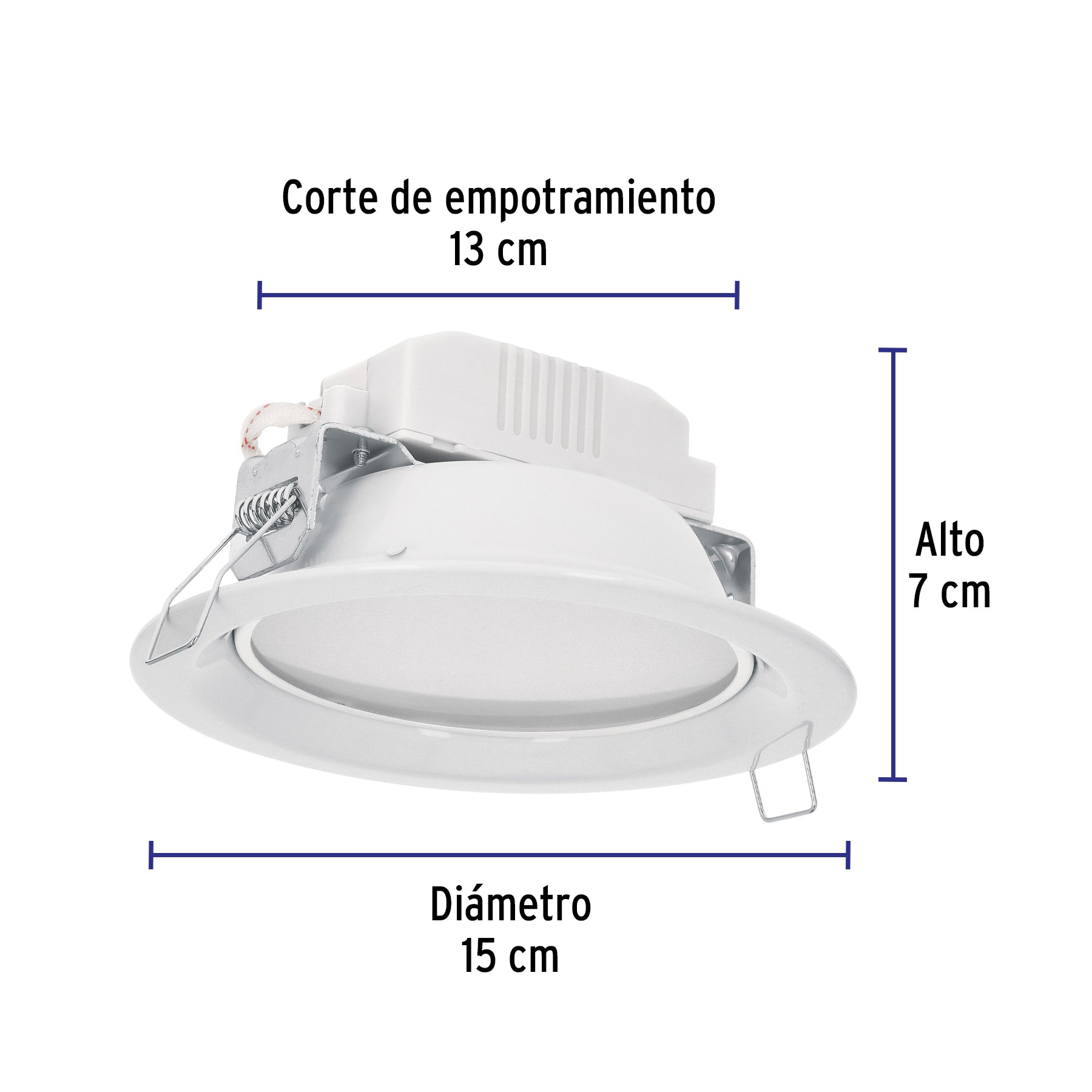 Luminario LED empotrable 6 W 3000 K, redondo, VOLTECK | EMP-101LC | 48095