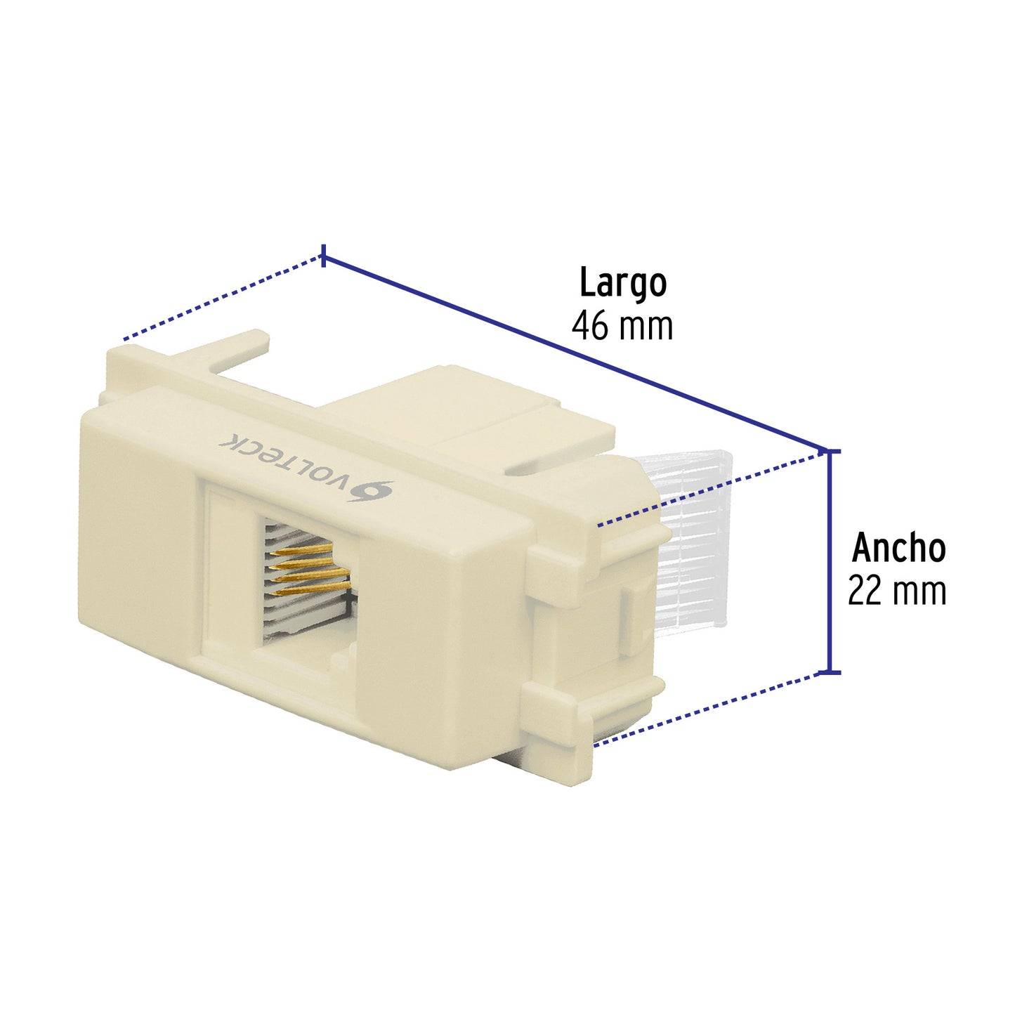 Toma de teléfono, línea Italiana, color marfil, Volteck | TE-I | 48105