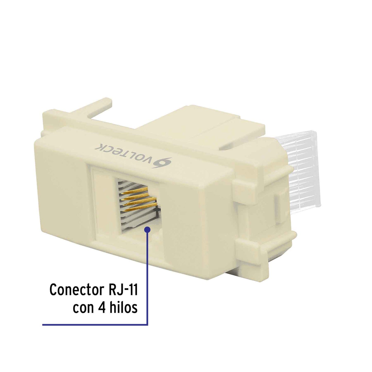 Toma de teléfono, línea Italiana, color marfil, Volteck | TE-I | 48105