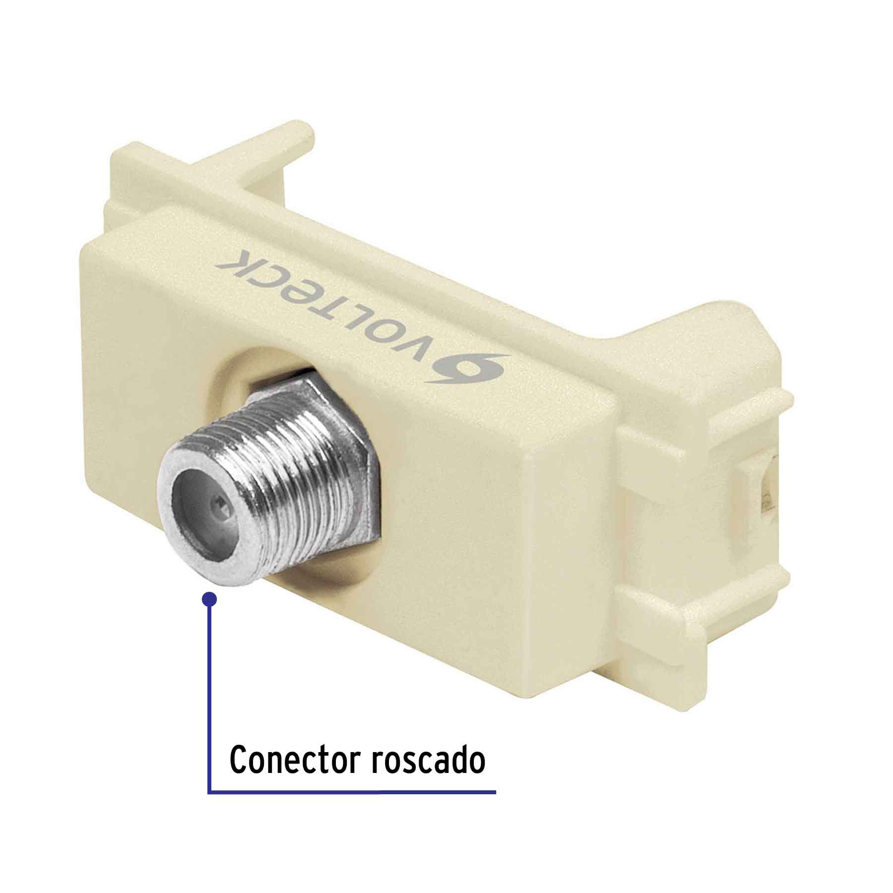 Toma de televisión, línea Italiana, color marfil, Volteck | TV-I | 48106