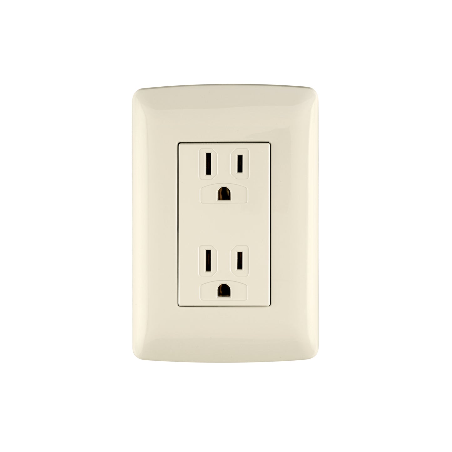 Contacto dúplex aterrizado, color marfil, línea Italiana | CODO-I | 48110