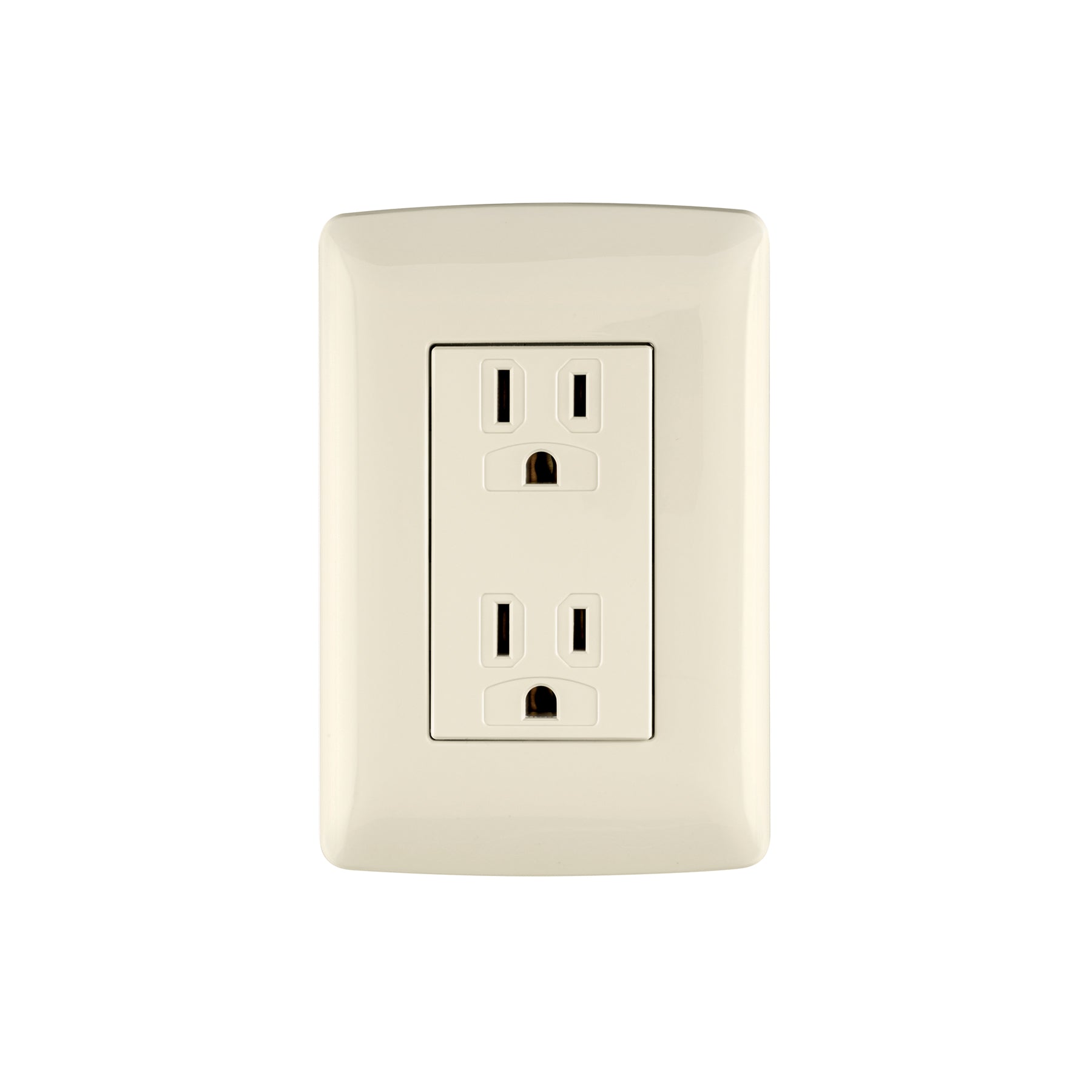 Contacto dúplex aterrizado, color marfil, línea Italiana | CODO-I | 48110