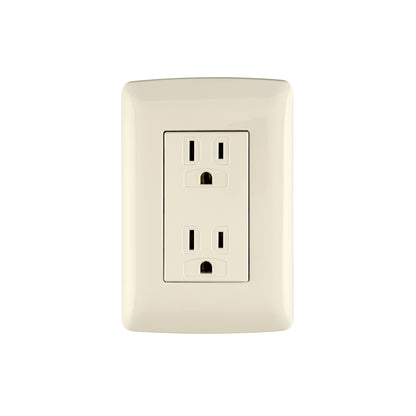 Contacto dúplex aterrizado, color marfil, línea Italiana | CODO-I | 48110