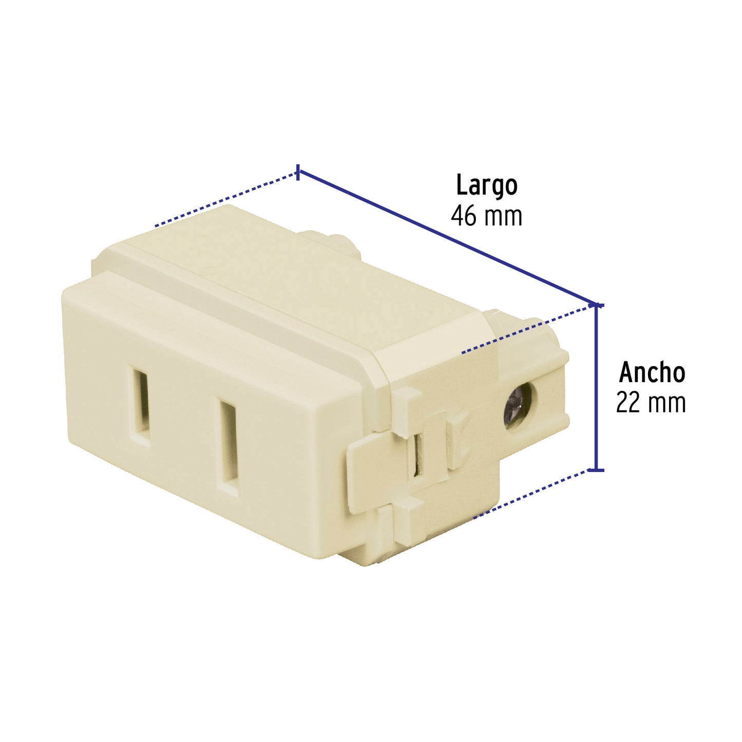 Contacto sencillo, 2 polos sin tierra, línea Italiana,marfil | CO-I | 48111