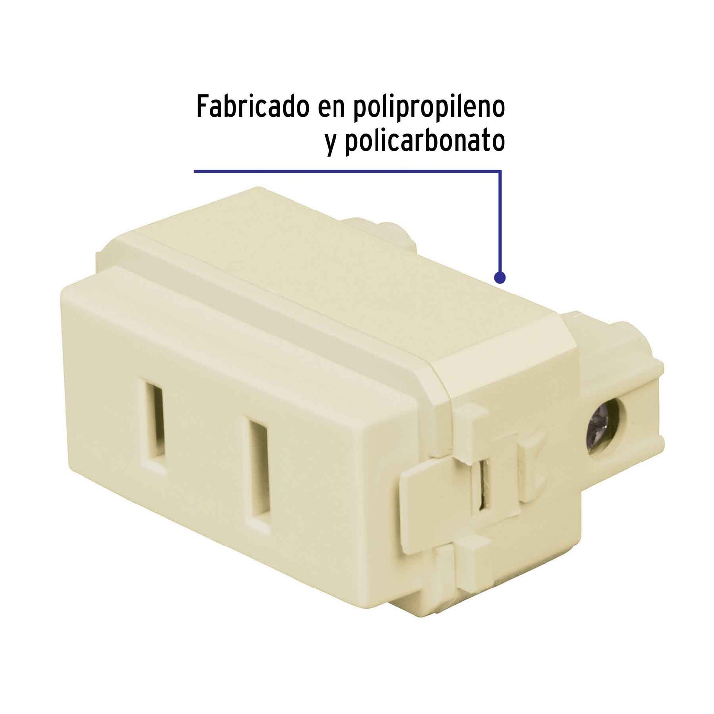 Contacto sencillo, 2 polos sin tierra, línea Italiana,marfil | CO-I | 48111