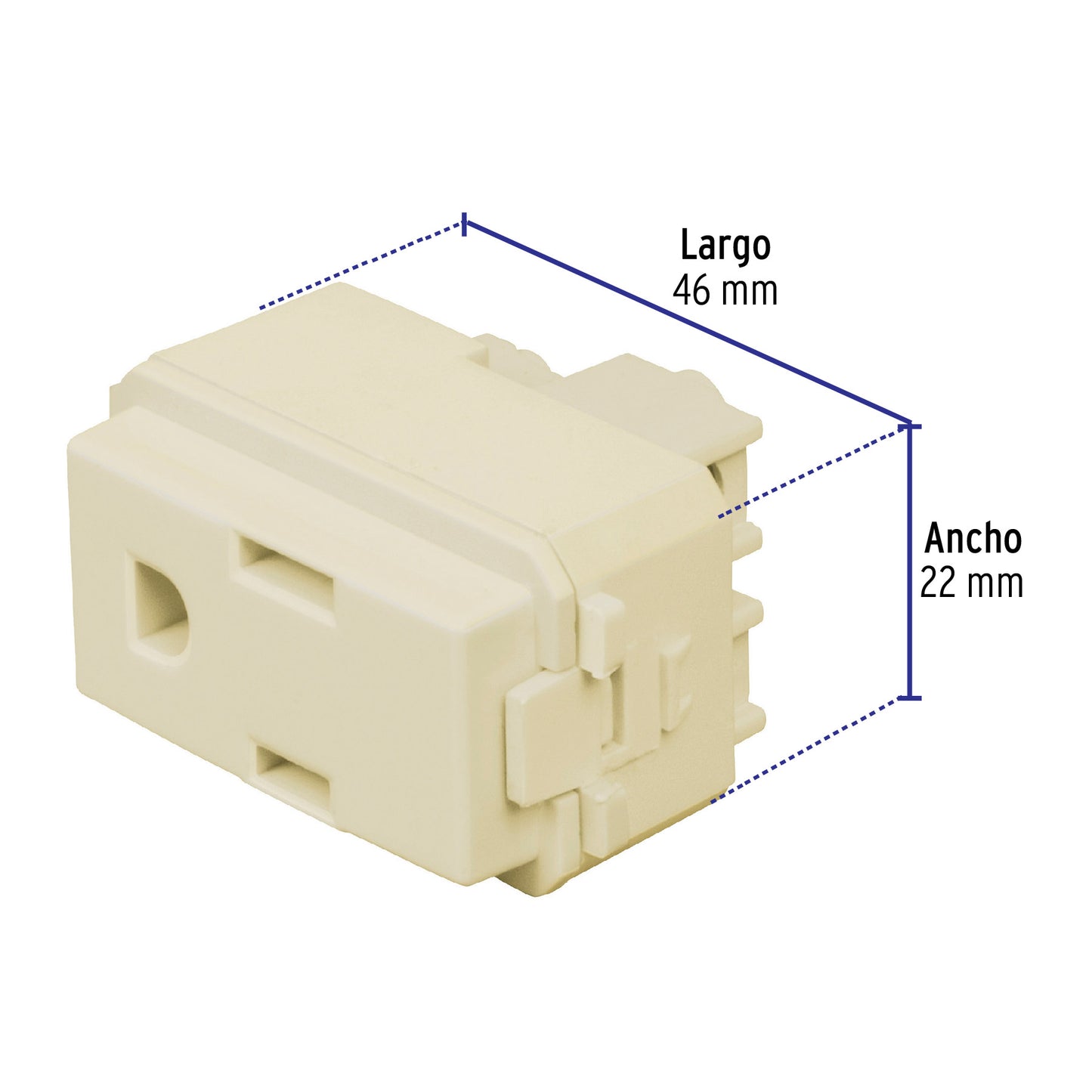 Contacto sencillo, 2 polos + tierra, línea Italiana, marfil | COA-I | 48112