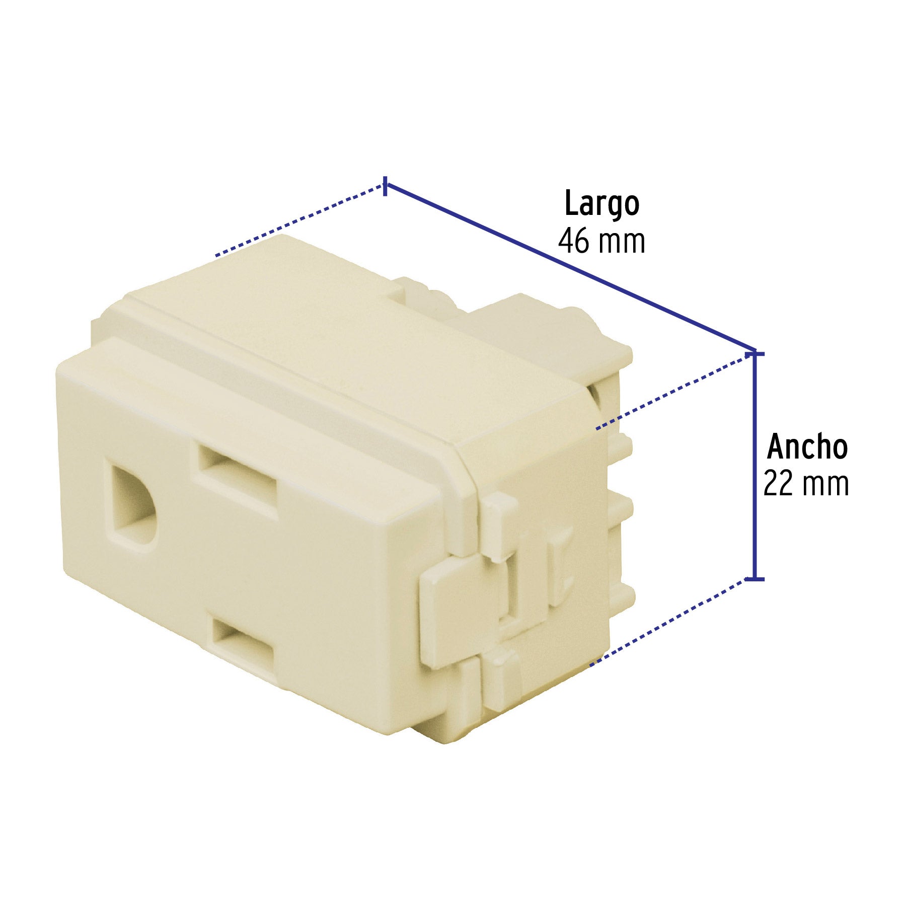 Contacto sencillo, 2 polos + tierra, línea Italiana, marfil | COA-I | 48112