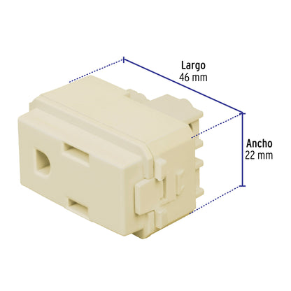 Contacto sencillo, 2 polos + tierra, línea Italiana, marfil | COA-I | 48112