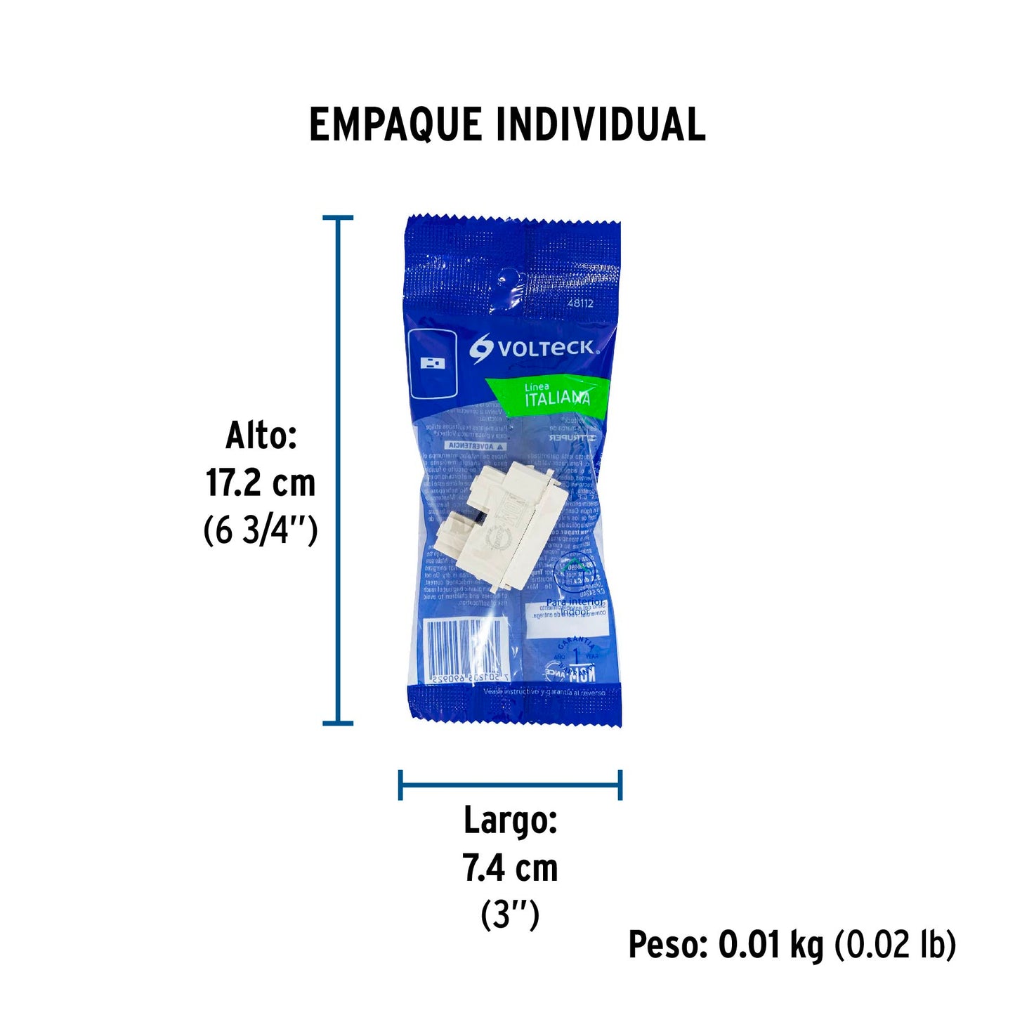 Contacto sencillo, 2 polos + tierra, línea Italiana, marfil | COA-I | 48112