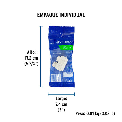 Contacto sencillo, 2 polos + tierra, línea Italiana, marfil | COA-I | 48112