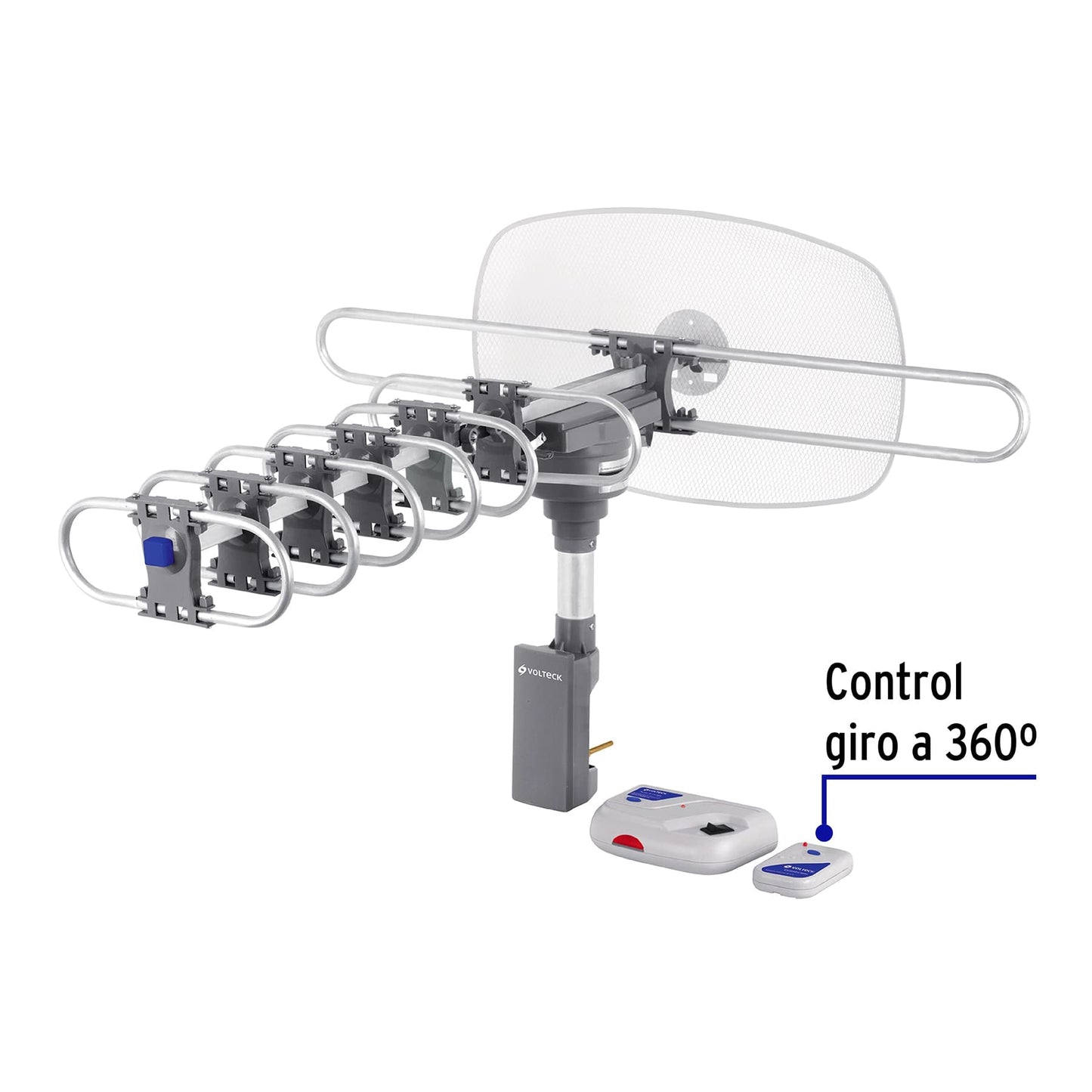 Antena aérea para TV HD, giratoria 360° con control y cable | ANGI-360B | 48114