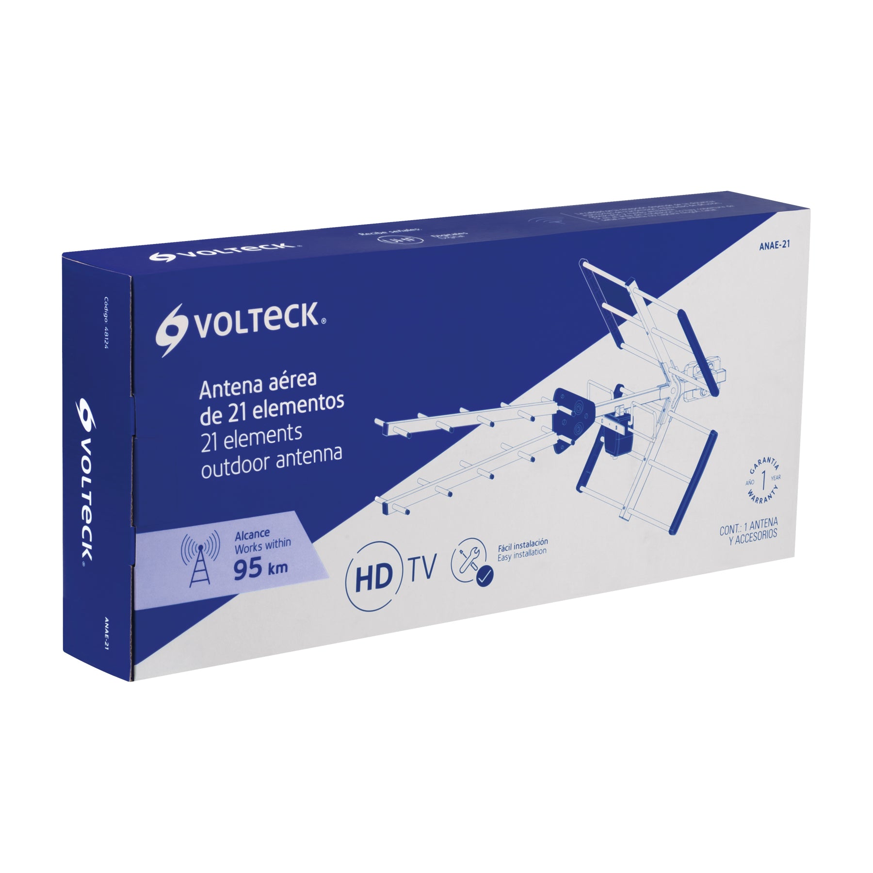 Antena aérea para TV HD, 17 elementos, Volteck | ANAE-21 | 48124