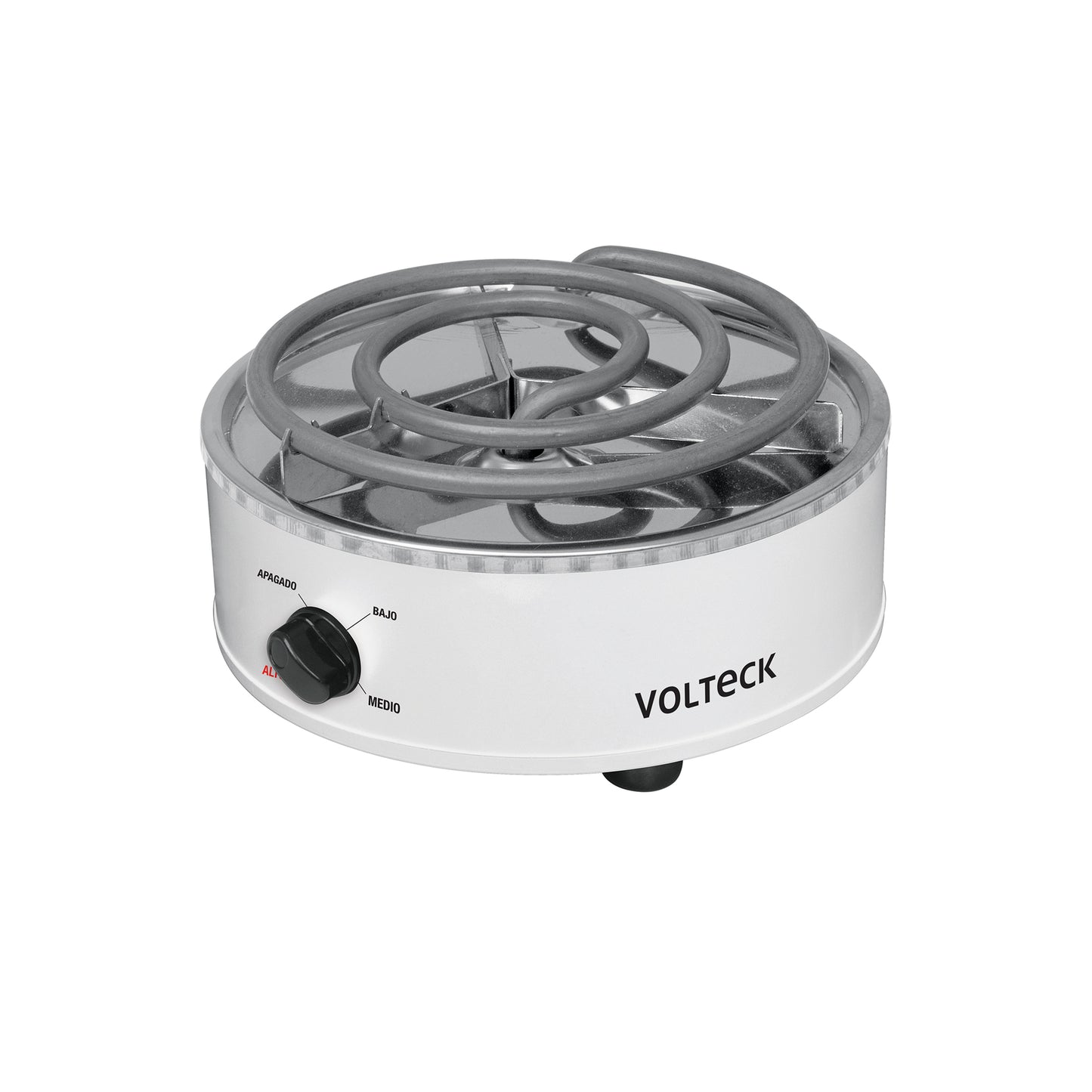 Parrilla eléctrica red. 1 quemador espiral, blanca, VOLTECK | PAEL-1R | 48125