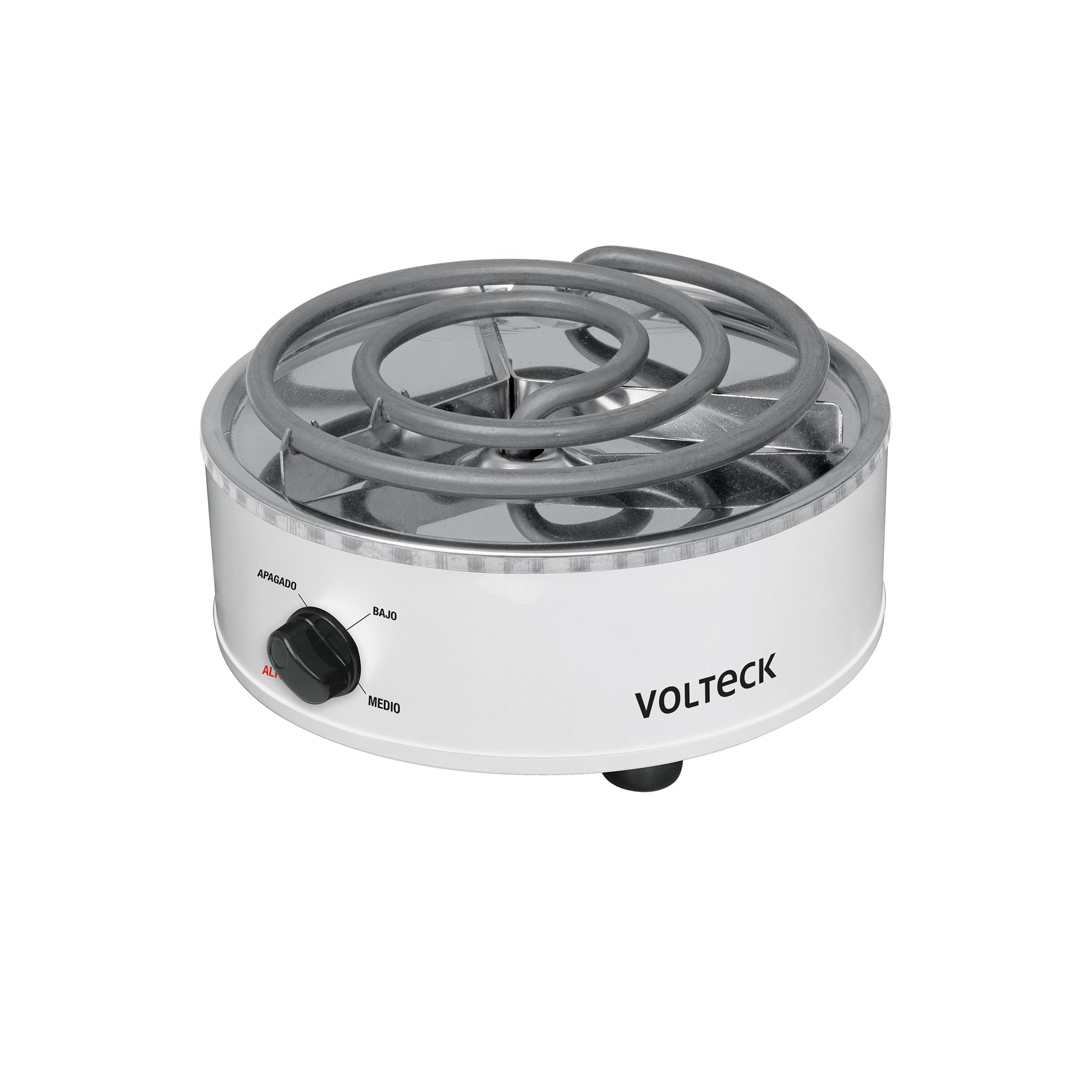 Parrilla eléctrica red. 1 quemador espiral, blanca, VOLTECK | PAEL-1R | 48125