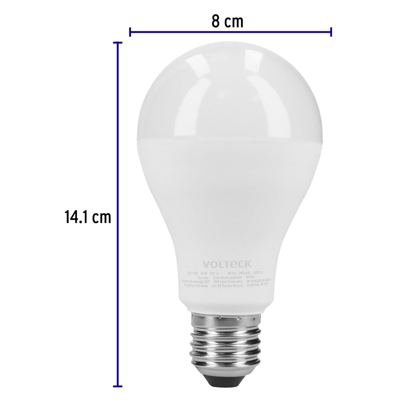 Pack de 4 lámparas LED A19 18 W (equiv. 125 W), luz de día | LED-125FX4 | 48129