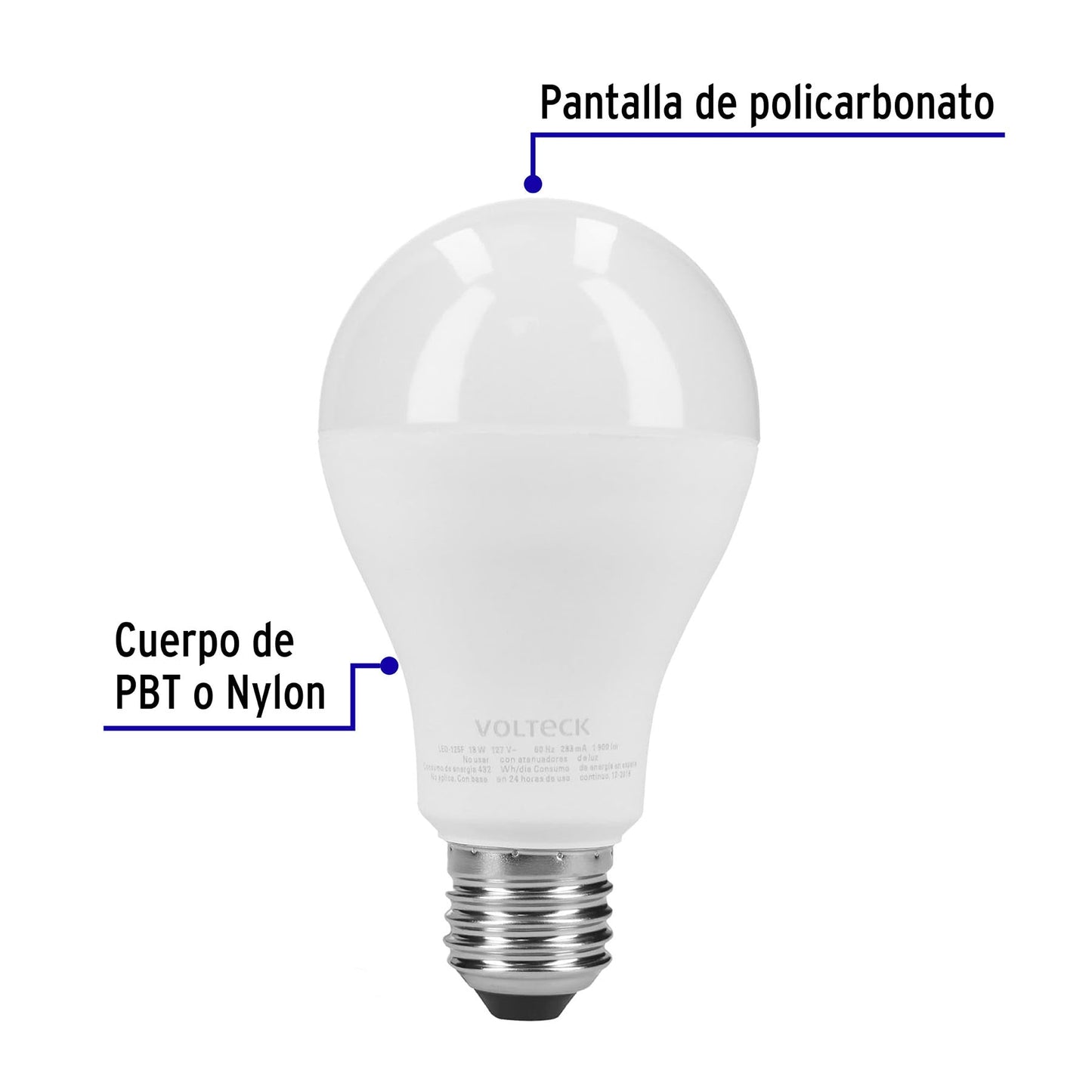Pack de 4 lámparas LED A19 18 W (equiv. 125 W), luz de día | LED-125FX4 | 48129