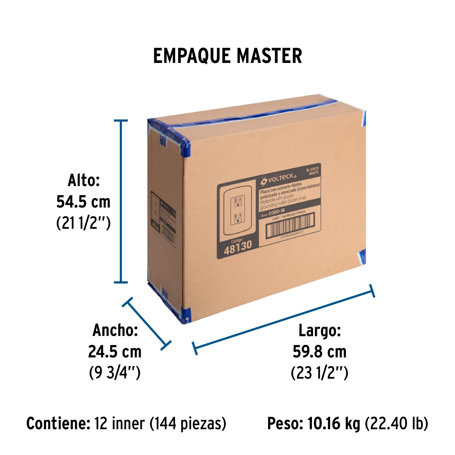 Contacto dúplex aterrizado, color blanco, línea Italiana | CODO-IB | 48130