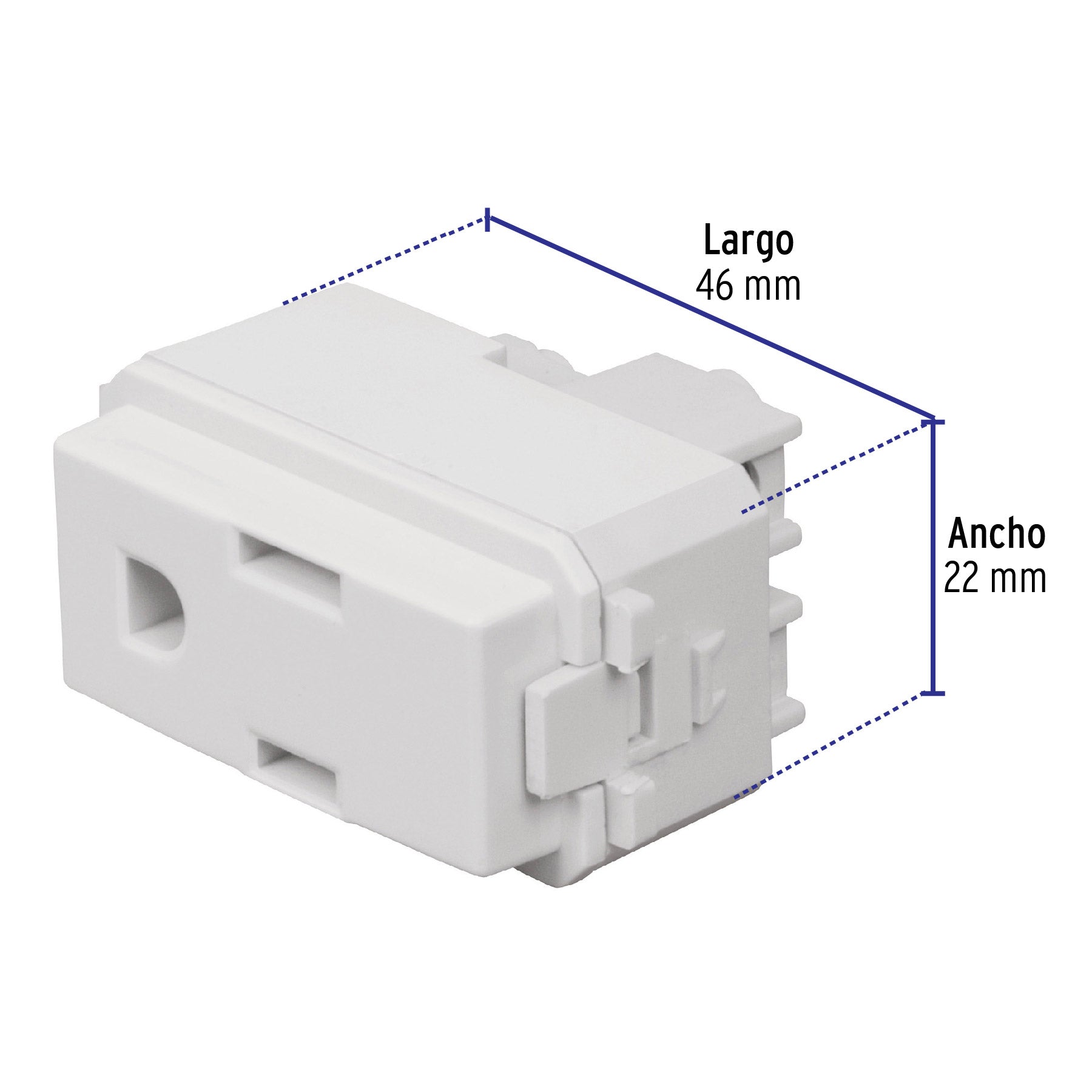 Contacto sencillo, 2 polos + tierra, línea Italiana, blanco | COA-IB | 48131