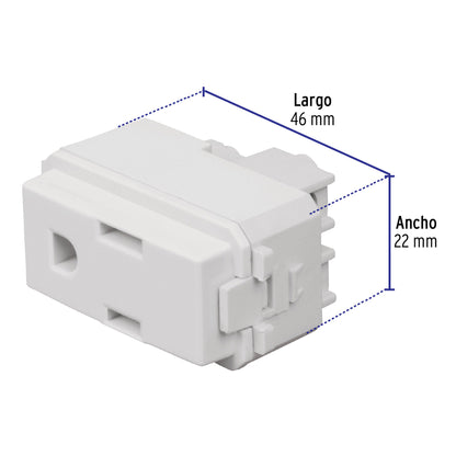 Contacto sencillo, 2 polos + tierra, línea Italiana, blanco | COA-IB | 48131