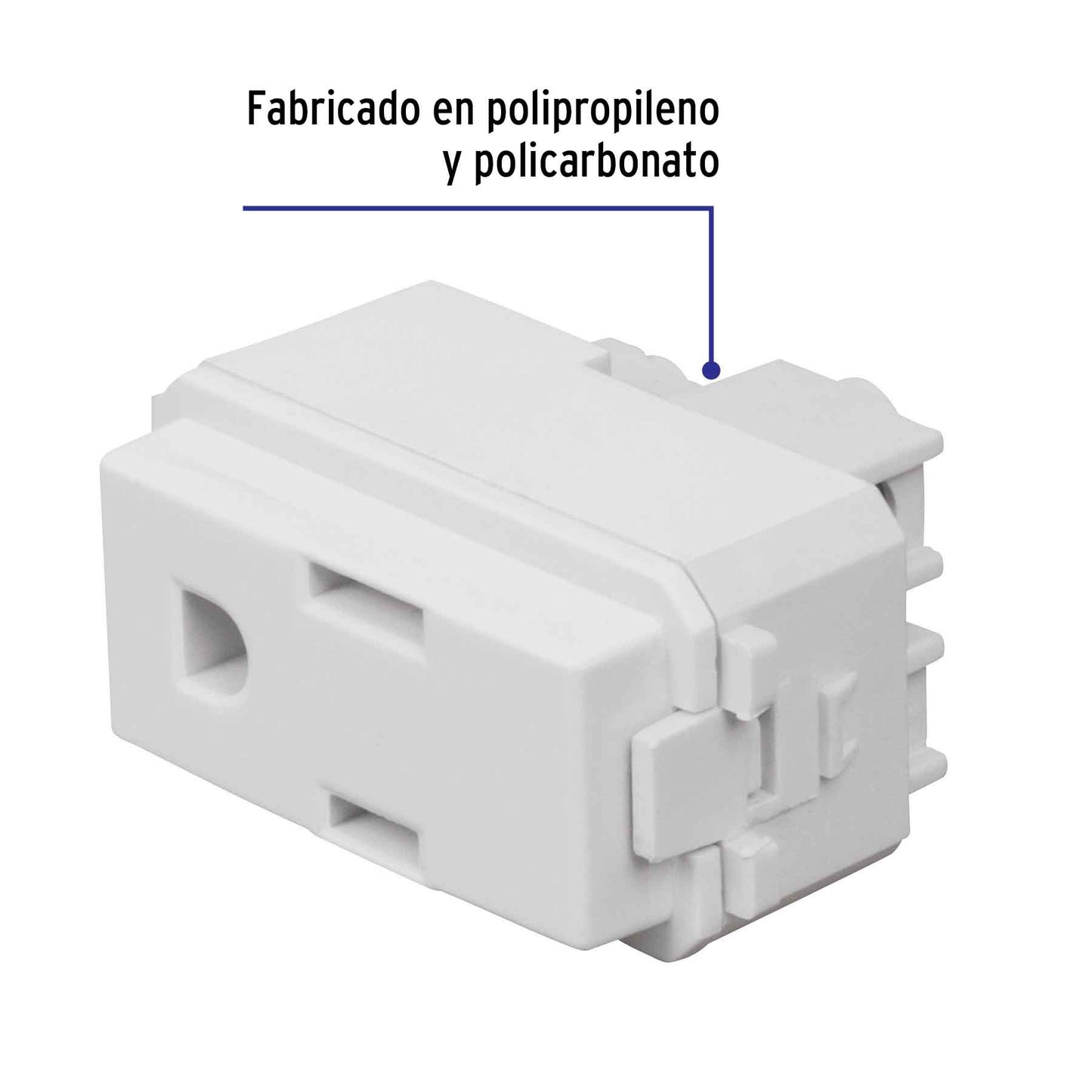 Contacto sencillo, 2 polos + tierra, línea Italiana, blanco | COA-IB | 48131