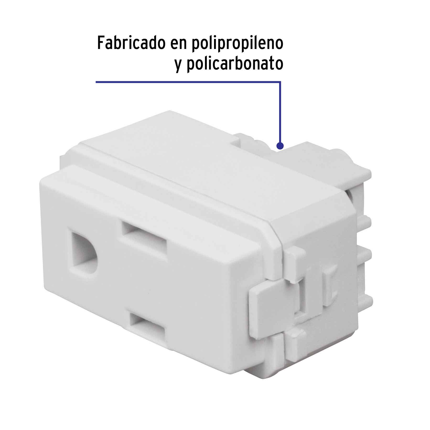 Contacto sencillo, 2 polos + tierra, línea Italiana, blanco | COA-IB | 48131