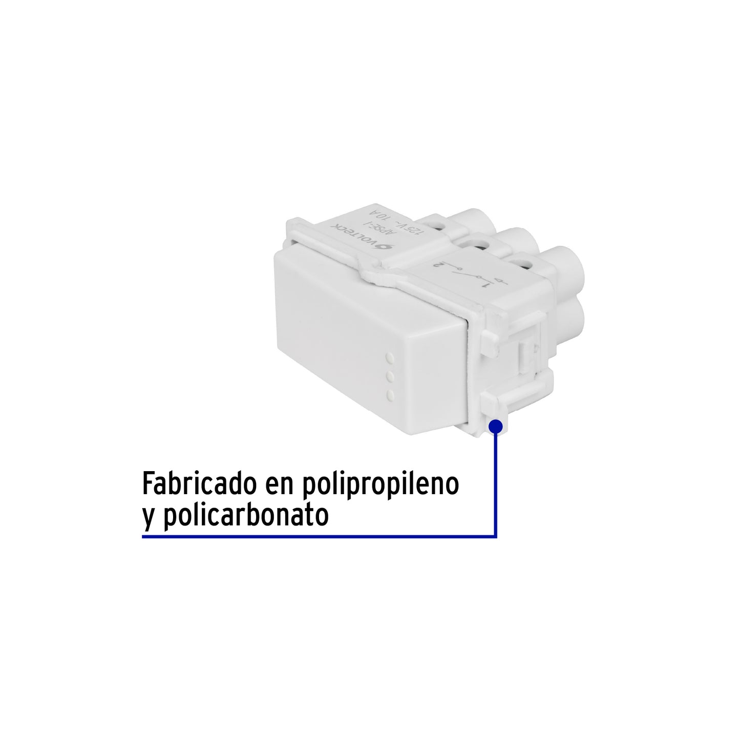 Interruptor sencillo, línea Italiana, color blanco, Volteck | APSE-IB | 48132