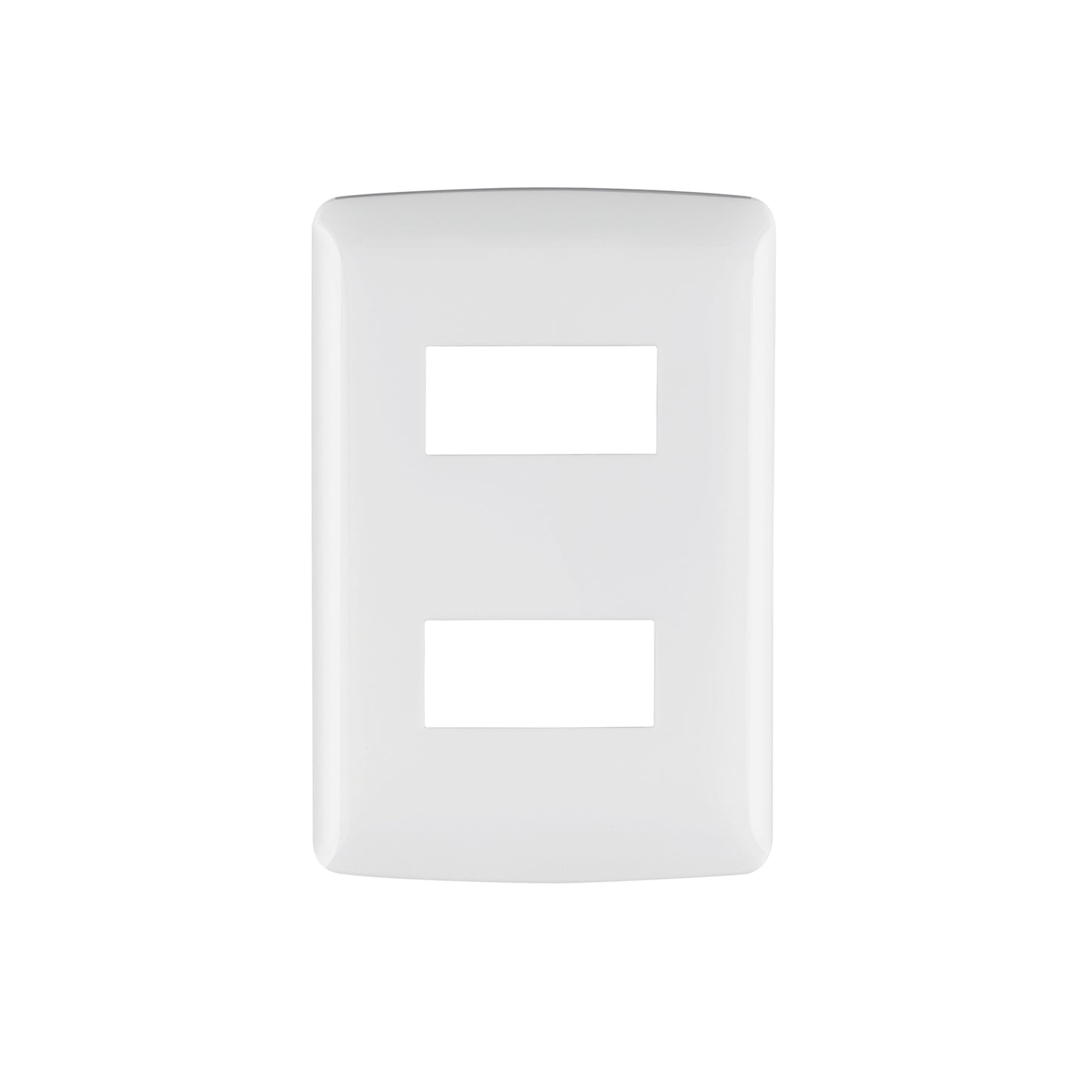 Placa 2 módulos de ABS, línea Italiana, color blanco | PPDO-IB | 48133