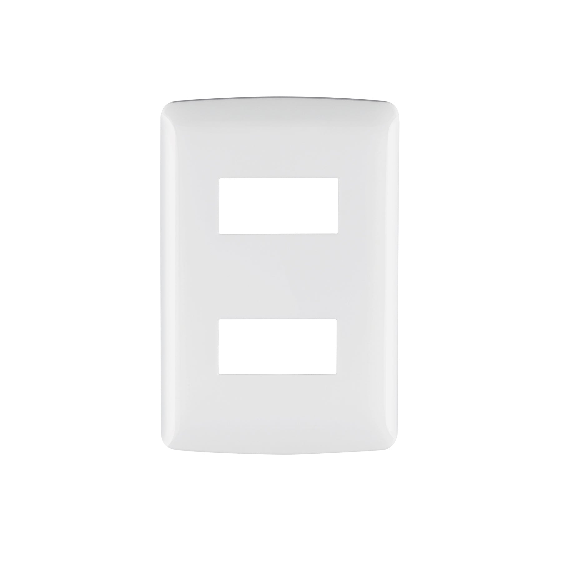 Placa 2 módulos de ABS, línea Italiana, color blanco | PPDO-IB | 48133