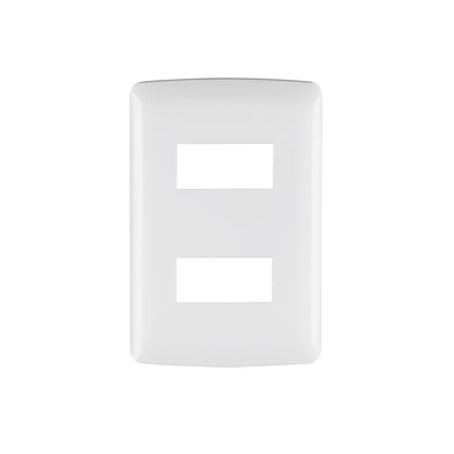 Placa 2 módulos de ABS, línea Italiana, color blanco | PPDO-IB | 48133