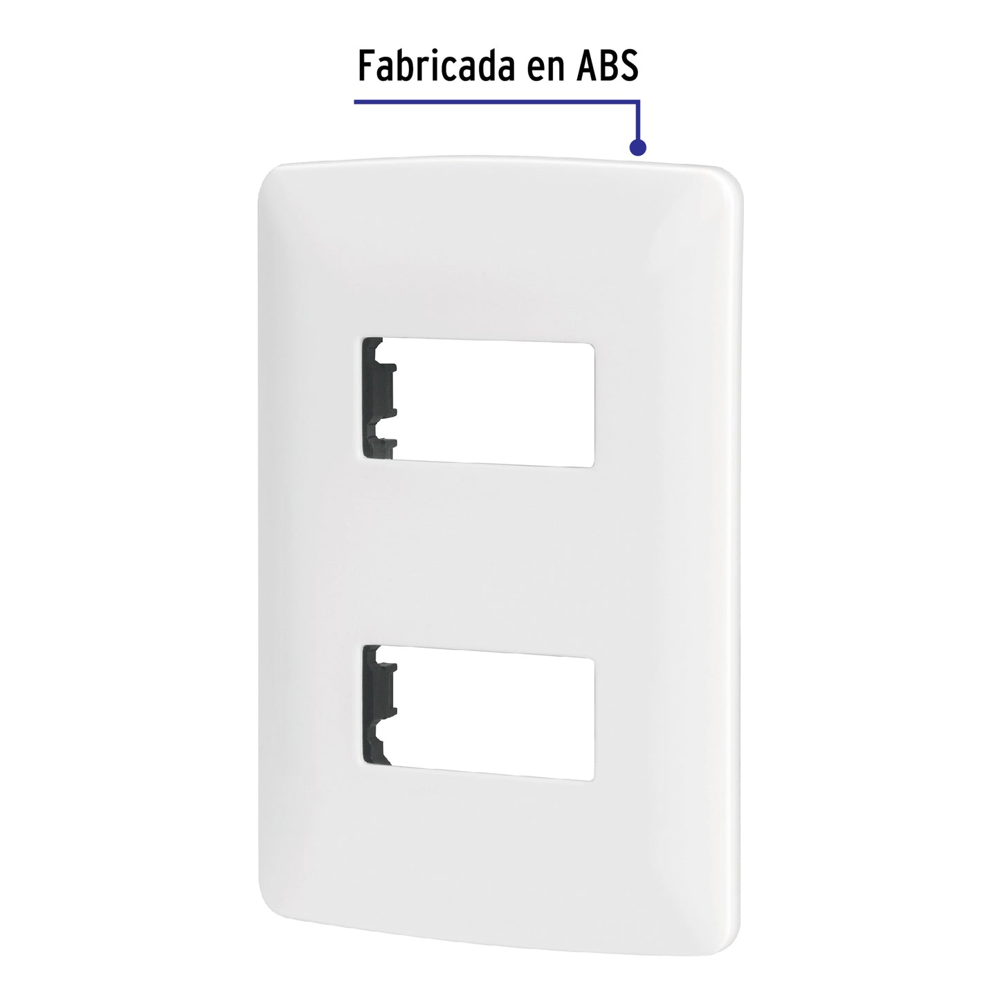 Placa 2 módulos de ABS, línea Italiana, color blanco | PPDO-IB | 48133
