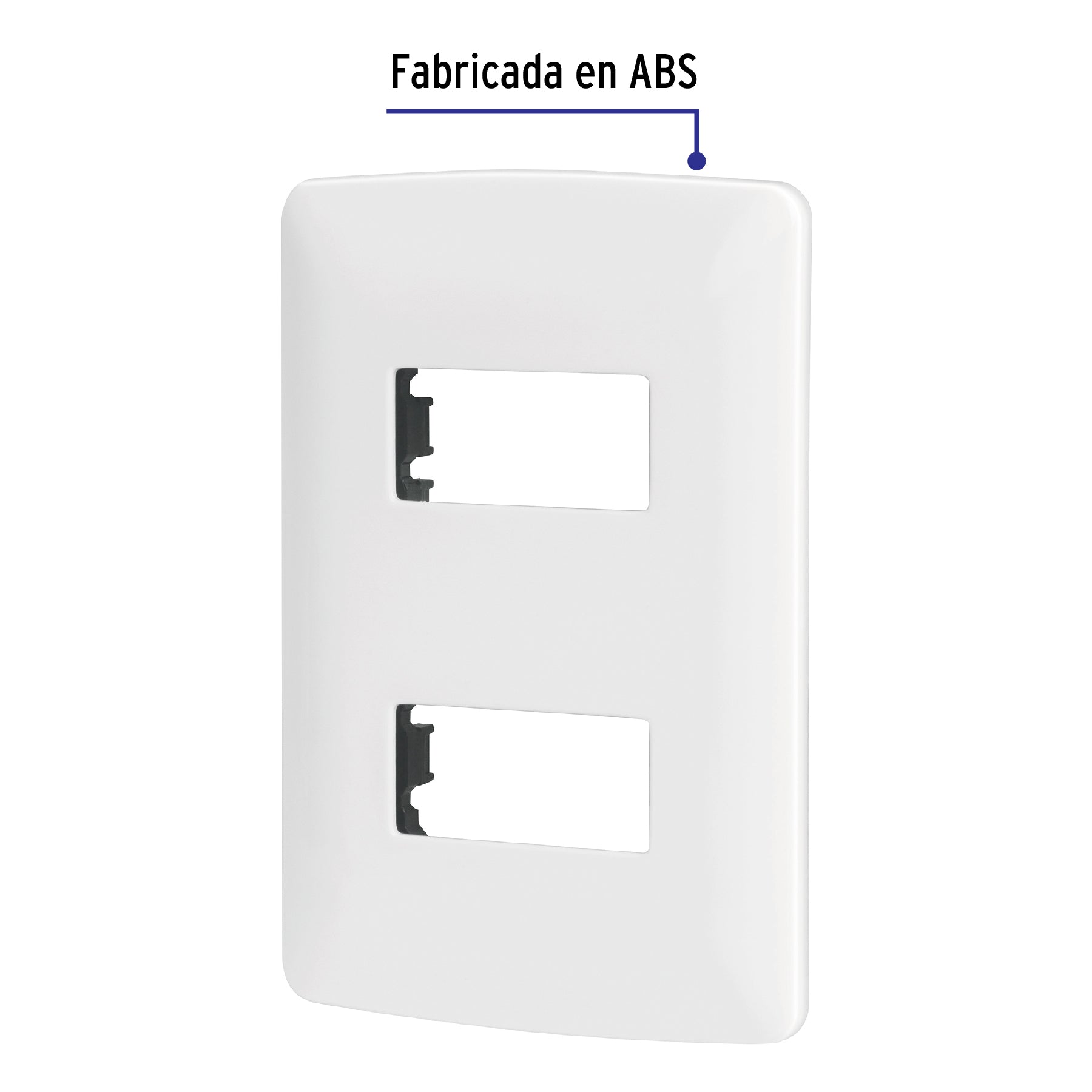Placa 2 módulos de ABS, línea Italiana, color blanco | PPDO-IB | 48133
