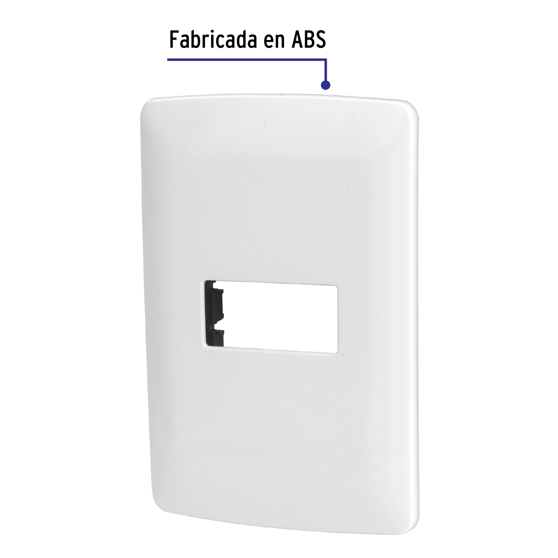 Placa 1 módulo de ABS, línea Italiana, color blanco, Volteck | PPSE-IB | 48134