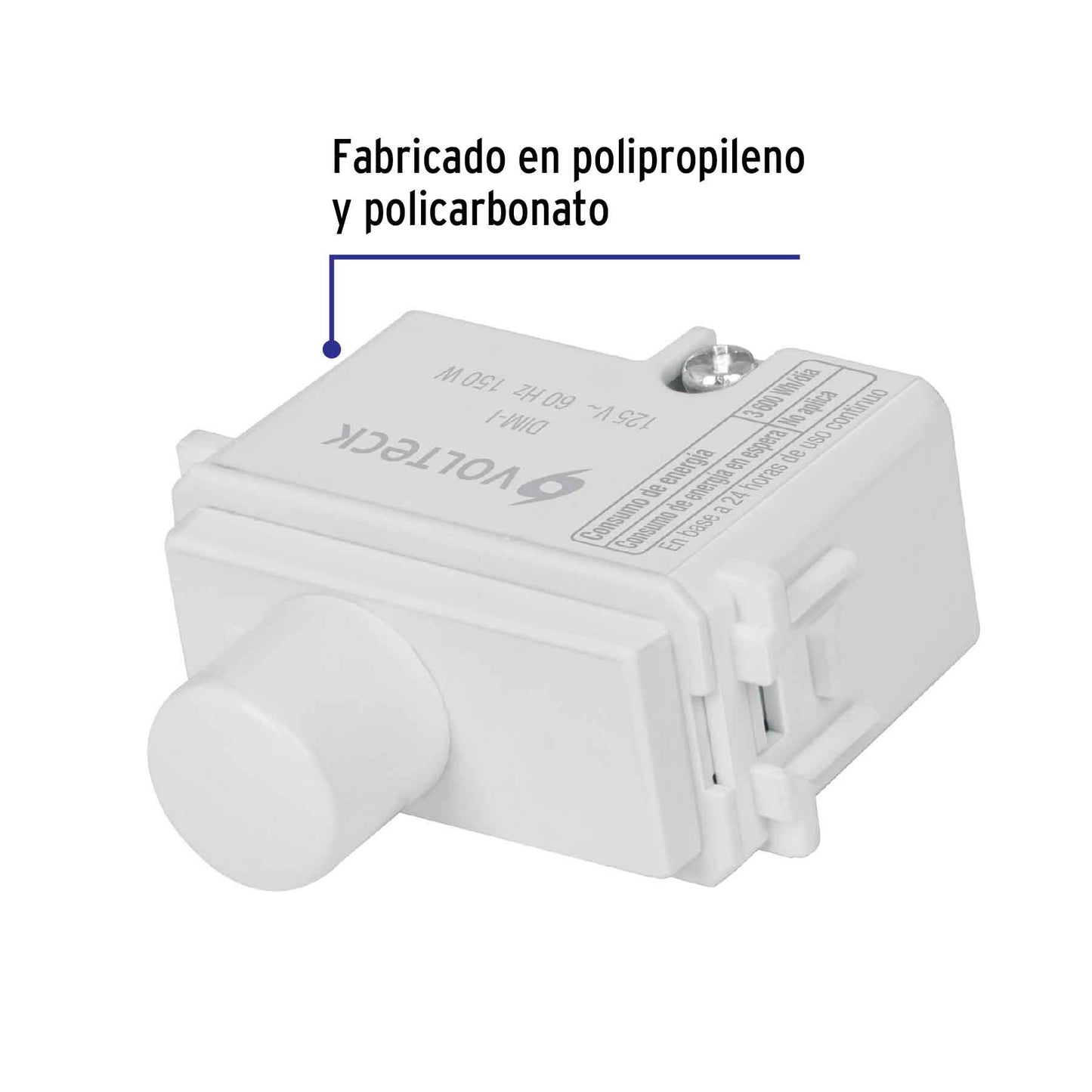 Dimmer giratorio, línea Italiana, color blanco, Volteck | DIM-IB | 48138