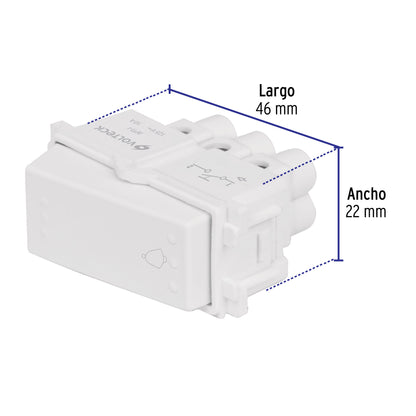 Interruptor para timbre, línea Italiana, color blanco | APTI-IB | 48139