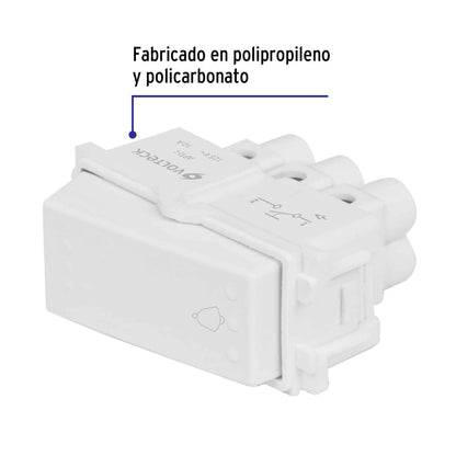 Interruptor para timbre, línea Italiana, color blanco | APTI-IB | 48139