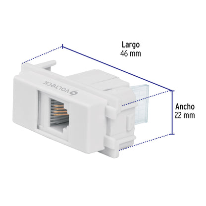 Toma de teléfono, línea Italiana, color blanco, Volteck | TE-IB | 48140