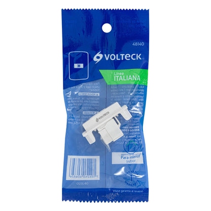 Toma de teléfono, línea Italiana, color blanco, Volteck | TE-IB | 48140