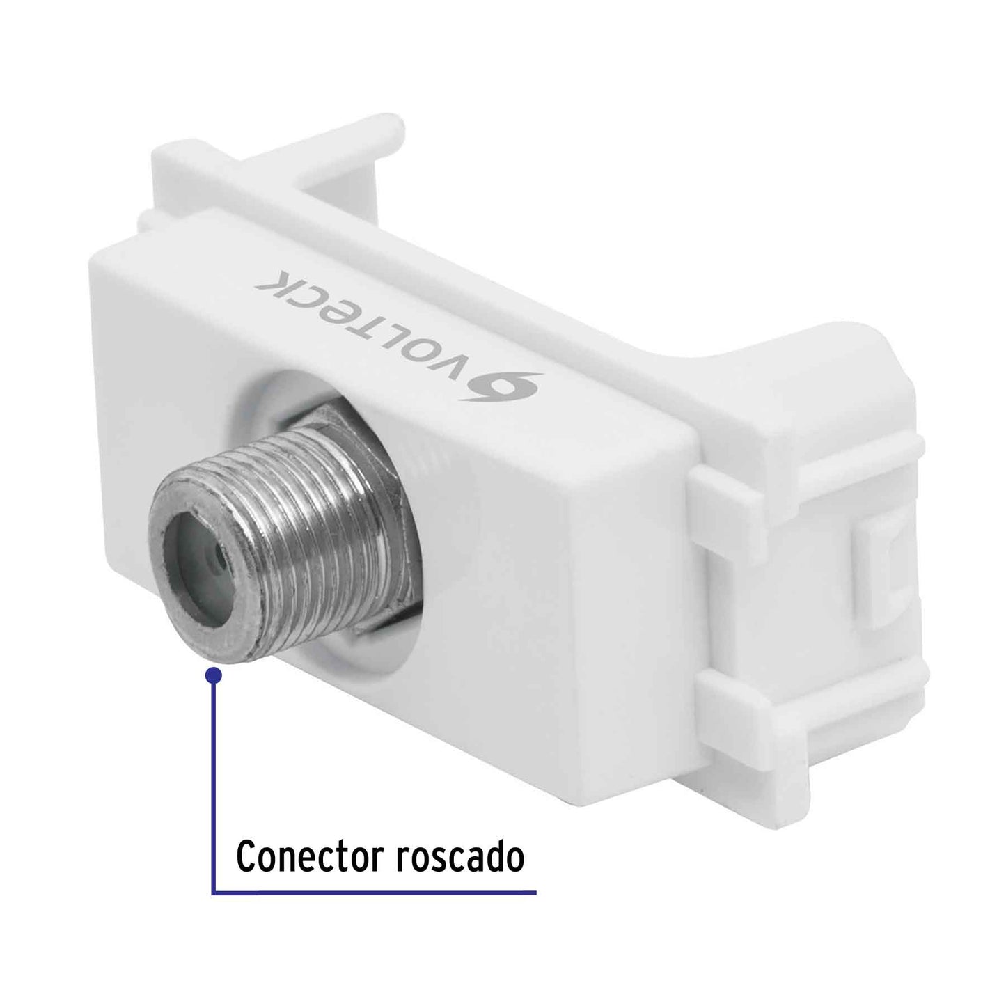 Toma de televisión, línea Italiana, color blanco, Volteck | TV-IB | 48141