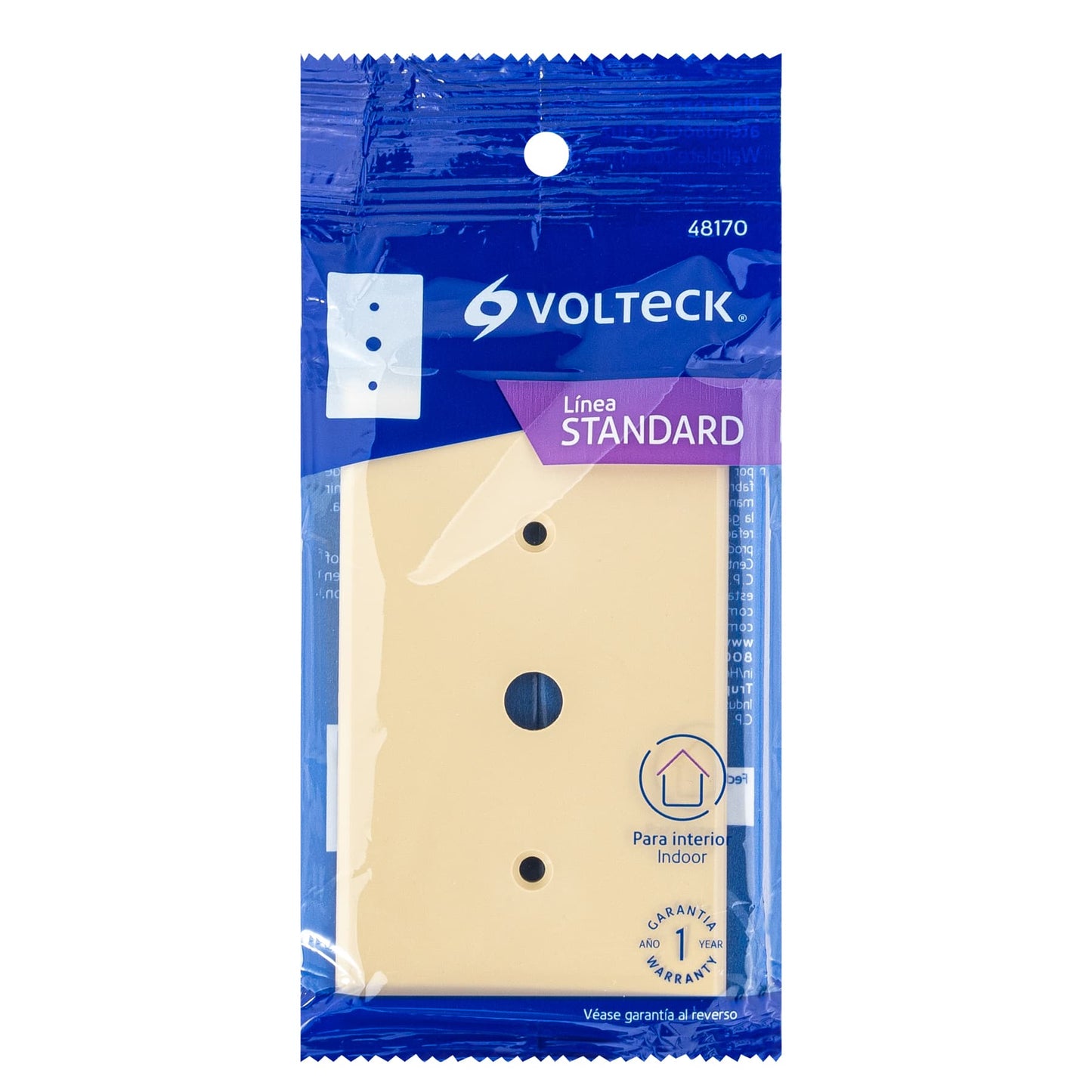 Placa de ABS para atenuador, Standard, marfil, Volteck | PPDI-S | 48170