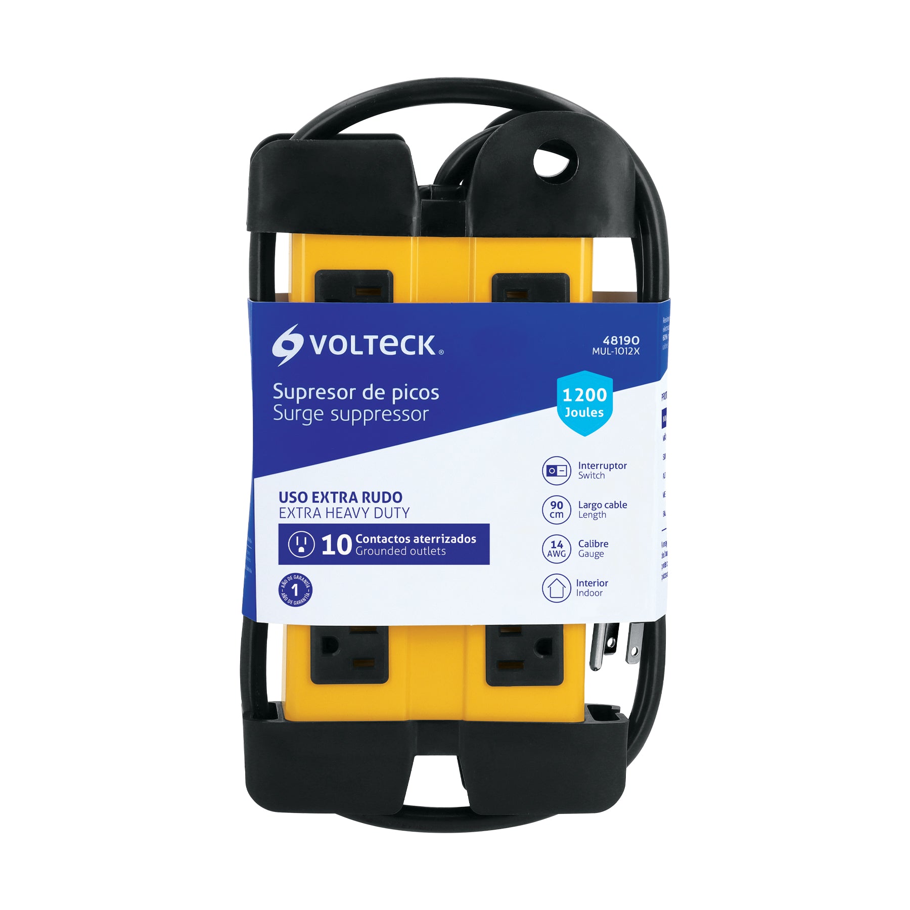 Multicontacto 14 AWG industrial supresor picos 10 entradas | MUL-1012X | 48190