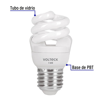 Lámpara espiral mini T2 5 W luz de día en blíster, Volteck | F-5EM | 48200