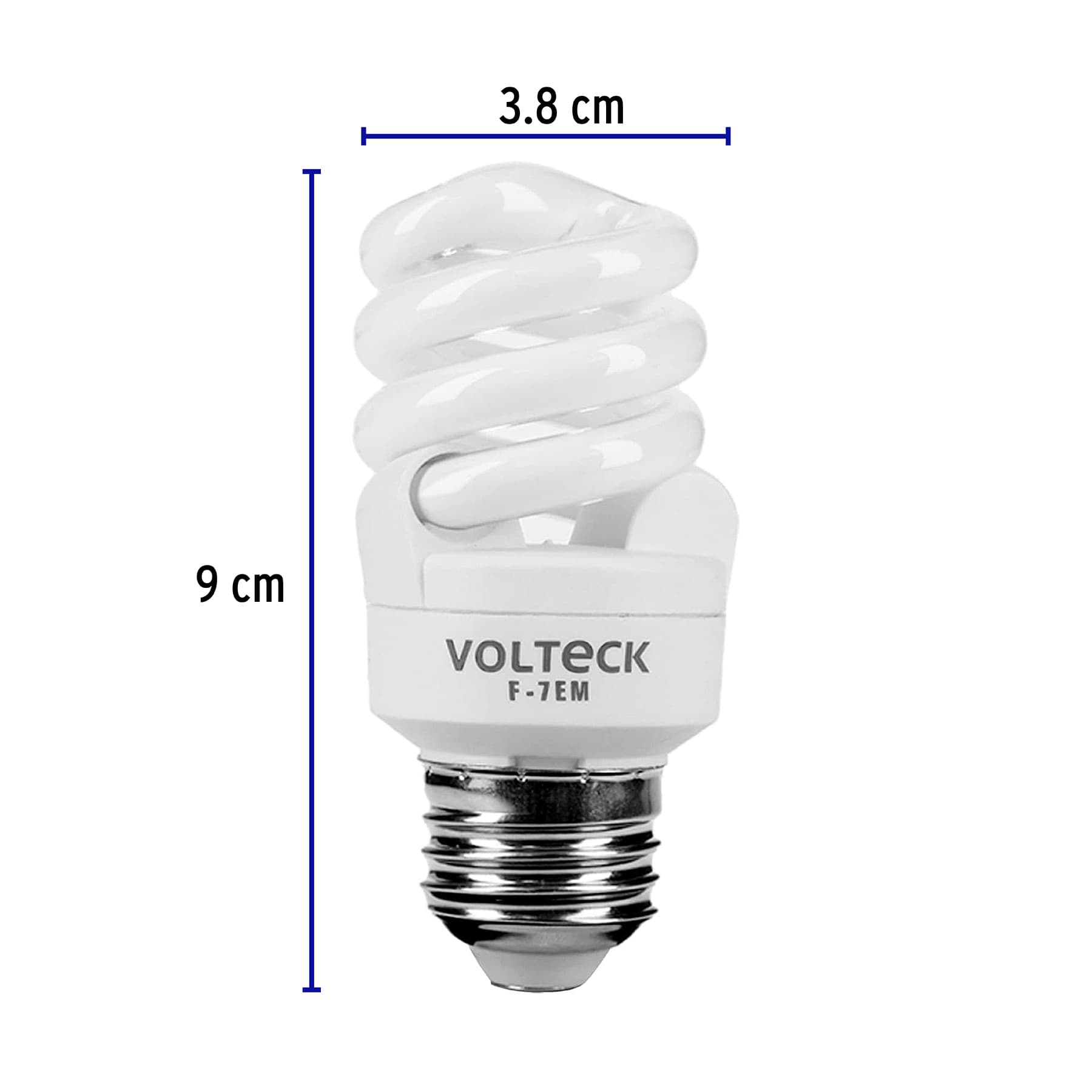 Lámpara espiral mini T2 7 W luz de día en blíster, Volteck | F-7EM | 48202