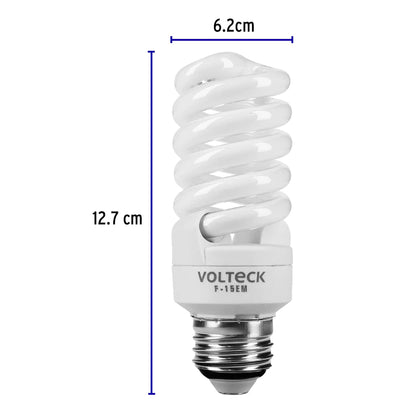 Lámpara espiral mini T2 15 W luz de día en blíster, Volteck | F-15EM | 48204