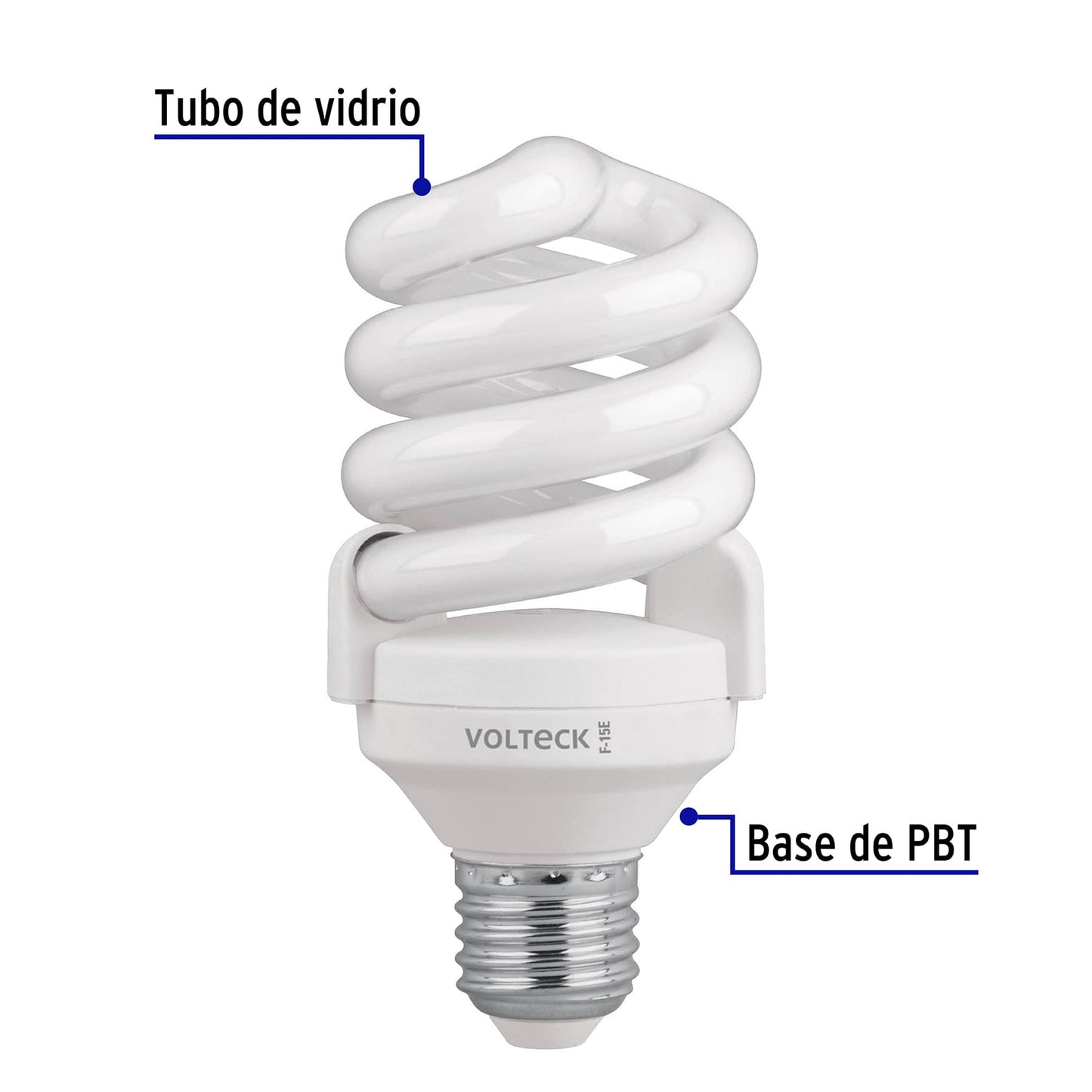 Lámpara espiral T4 15 W luz de día en blíster, Volteck | F-15E | 48212
