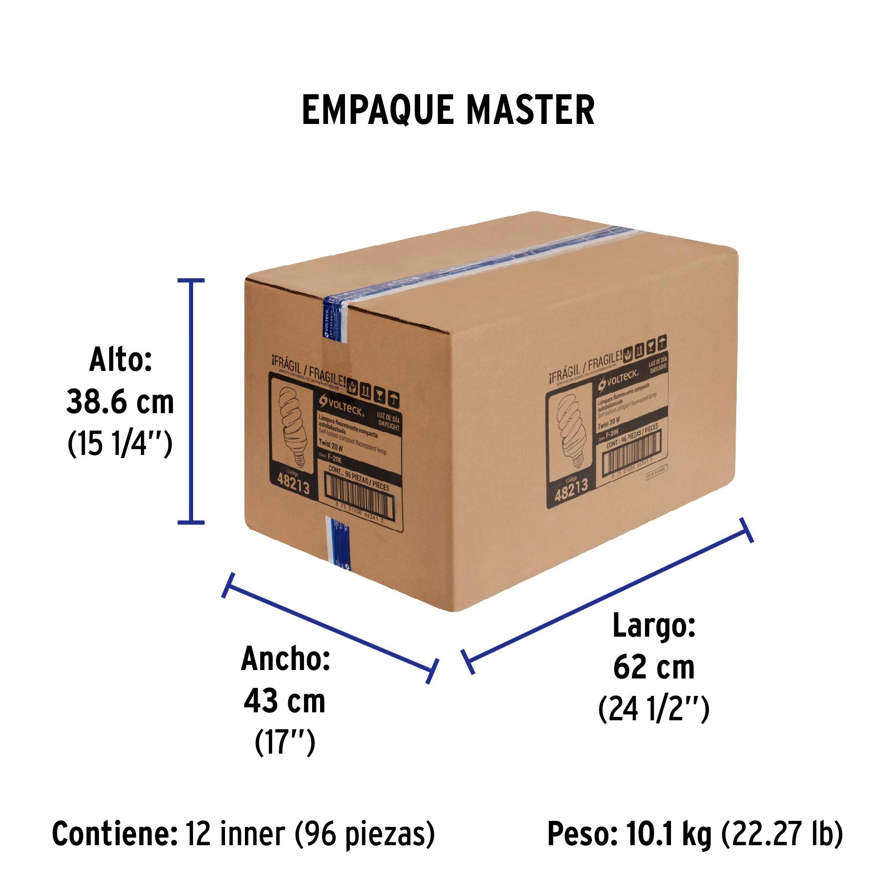 Lámpara espiral T4 20 W luz de día en blíster, Volteck | F-20E | 48213