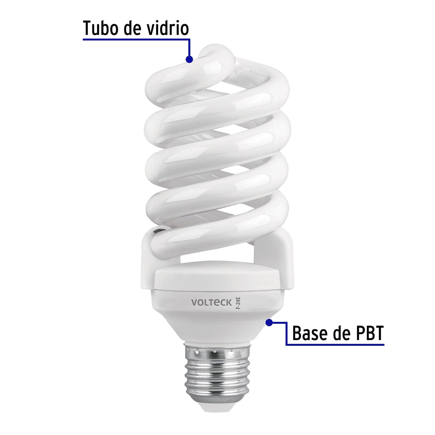 Lámpara espiral T4 24 W luz de día en blíster, Volteck | F-24E | 48215