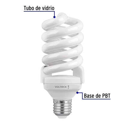Lámpara espiral T4 24 W luz de día en blíster, Volteck | F-24E | 48215
